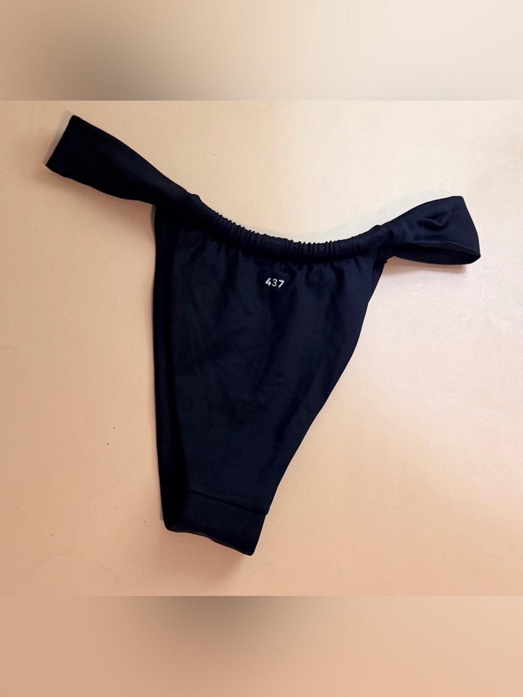 437 High-Leg Ruched Bikini Bottom - Black / Size Small — image 4 of 7